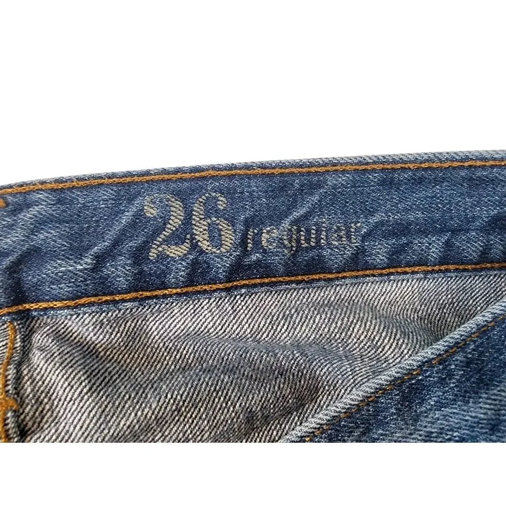J Crew Womens Size 26 Regular‎ Vintage Straight Raw Hem Distressed 100% Cotton